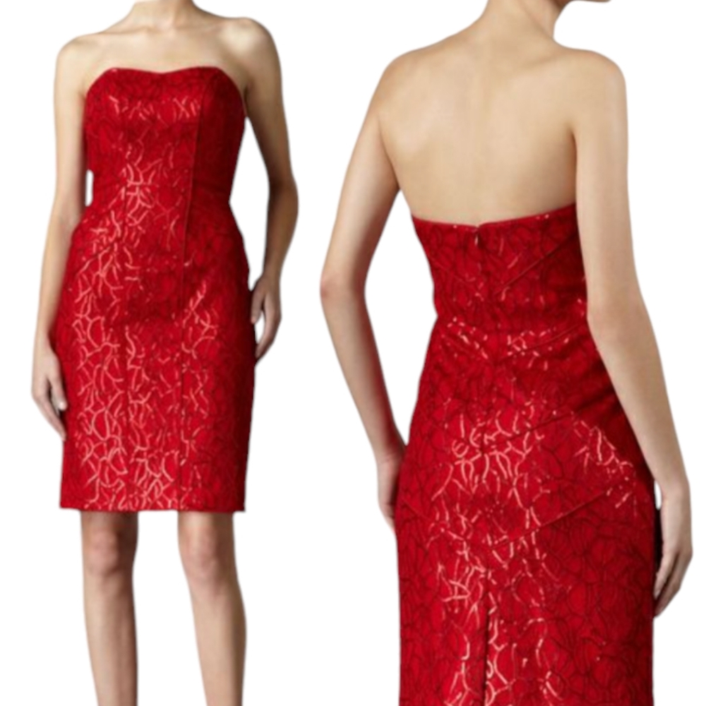 NWT Theia Red Sequin Dress 2